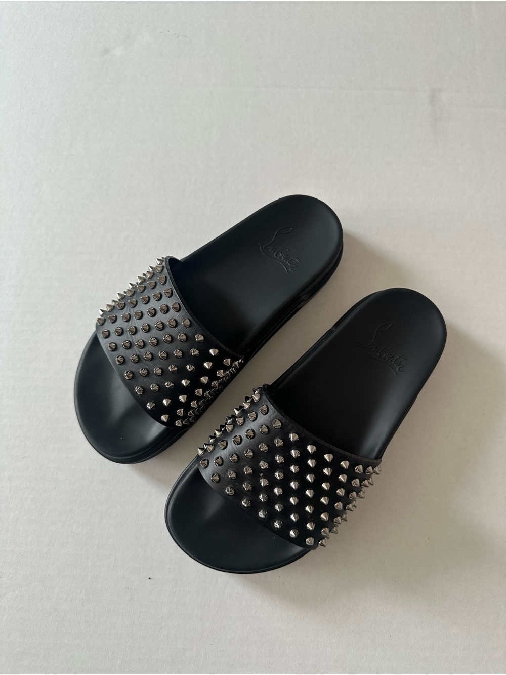 Christian Louboutin Super Pool Rubber Spiked Slides size 39